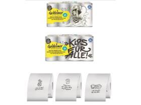 WC-Papier Goldeimer, 3-lagig, 150 Blatt  150 Blatt, 9.5 x 12.5 cm, Recycling