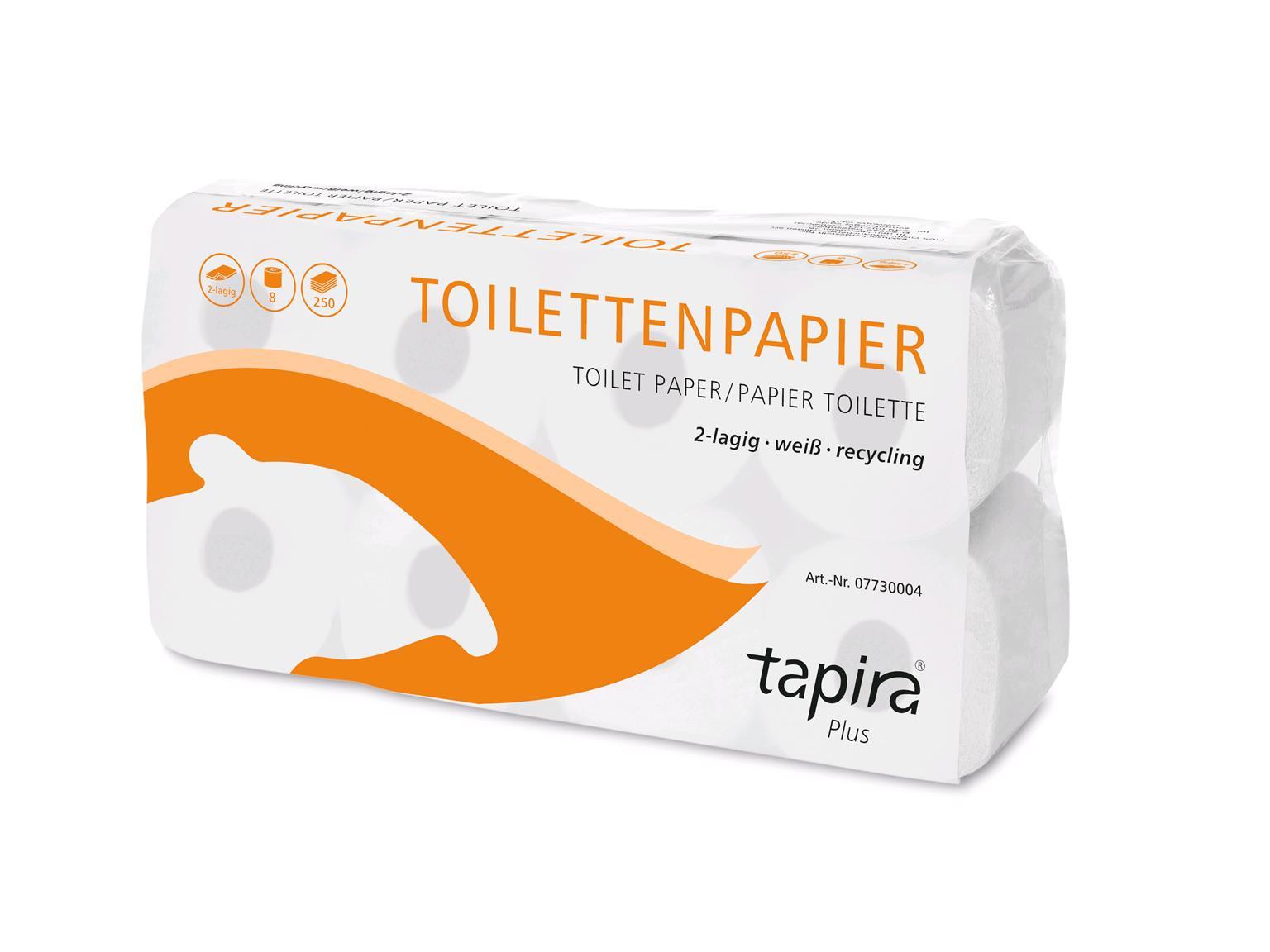 WC-PAPIER 2-LAGIG TAPIRA  TAPIRA, 250 Blatt, 9.5 x 11 cm, Recyl