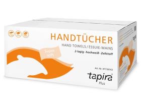 FALTHANDTUECHER 2-LAGIG  TAPIRA V-Falz 24 x 21 cm, hochweiss