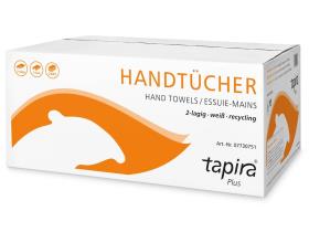 FALTHANDTUECHER TAPIRA 2-LAGIG  weiss, C-Falz, 23 x 32 cm