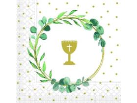 SERVIETTEN AIRLAID  33 x 33 cm, 1/4 Falz, Eukalyptus-Kelch