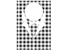 SCHUTZSERVIETTEN  60 x 42 cm, Vlies, Karo schwarz