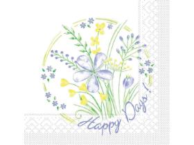 SERVIETTEN TISSUE  40 x 40 cm, 1/4 Falz, 3-lagig, Happy Day