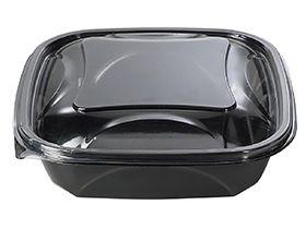 SALATSCHALEN ECKIG  375 ml, schwarz, Crudipack