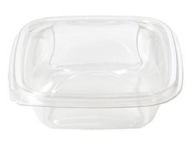 SALATSCHALEN ECKIG  375 ml, transparent, Crudipack