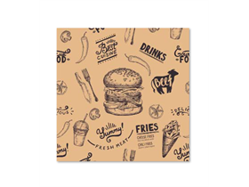 BURGERPAPIER BRAUN  30 x 30 cm, Pergamenters. fettdicht