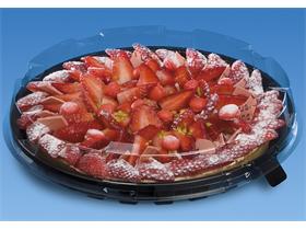 KUCHEN- UND TORTENPLATTE HAUBE  rund &Oslash; 160 mm - H&ouml;he 30 mm, transparent