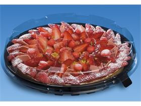 KUCHEN- UND TORTENPLATTE HAUBE  rund &Oslash; 160 mm - H&ouml;he 40 mm, transparent