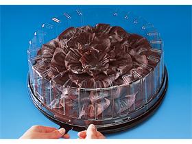 KUCHEN- UND TORTENPLATTE HAUBE  rund &Oslash; 160 mm - H&ouml;he 60 mm, transparent