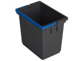 EIMER AUS KUNSTSTOFF  Eimer grau 6 Liter, mit blauem Henkel