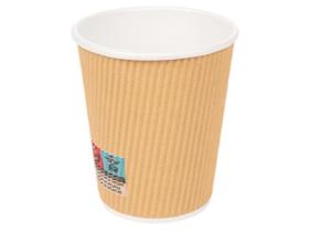 KAFFEEBECHER GERIFFELT  2 dl , braun/weiss, PE-beschichtet