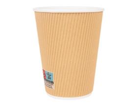 KAFFEEBECHER GERIFFELT  3 dl , braun/weiss, PE-beschichtet