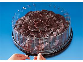 KUCHEN- UND TORTENPLATTE HAUBE  rund &Oslash; 175 mm - H&ouml;he 80 mm, transparent