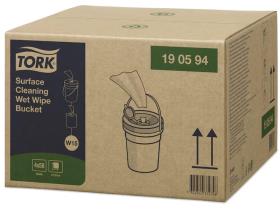 HANDREINIGUNGSTUCH 1-LAGIG TORK  Premium, 27 x 27 cm, Vlies weiss, Eimer