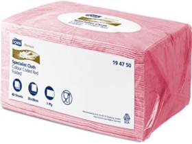 REINIGUNGSTUCH 1-LAGIG TORK  Premium, 38 x 30 cm, Vliesstoff, rot