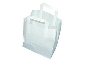 PAPIERTRAGETASCHEN UNBEDRUCKT WEISS  180 x 80 x 220 mm, weiss, unbedruckt