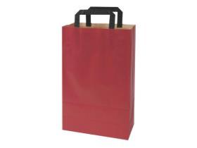 PAPIERTRAGETASCHEN ROT  220 x 105 x 360 mm, rot, unbedruckt