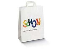 PAPIERTRAGETASCHEN SCH&Ouml;N, DASS SIE...  320 x 140 x 420 mm, weiss, 4-farbig