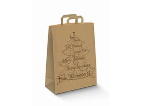 PAPIERTRAGETASCHEN WEIHNACHTSBAUM  260 x 100 x 330 mm, braun, 2-farbig