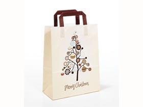 PAPIERTRAGETASCHEN MERRY CHRISTMAS  220 x 105 x 280 mm, 5-farbig