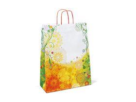 PAPIERTRAGETASCHEN FR&Uuml;HLING  240 x 110 x 310 mm, weiss, 5-farbig