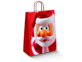 PAPIERTRAGETASCHEN NIKOLAUS  240 x 110 x 310 mm, weiss, 5-farbig