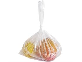 KNOTENBEUTEL  220 + 120 x 400 mm transp., geblockt