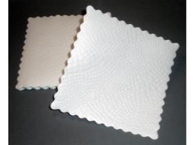 PLATTENPAPIERE KROKO  16 x 16 cm quadratisch, 40 gm2, weiss