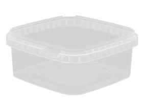 SCHALE AUS KUNSTSTOFF (PP)  eckig, 500 ml, 128 x 128 x 55 mm, trsp