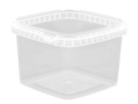 SCHALE AUS KUNSTSTOFF (PP)  eckig, 500 ml, 128 x 128 x 90 mm, trsp