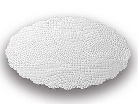 PLATTENPAPIERE KROKO  14 x 21 cm oval, 40 gm2, weiss