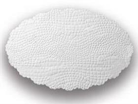 PLATTENPAPIERE KROKO  16 x 24 cm oval, 40 gm2, weiss