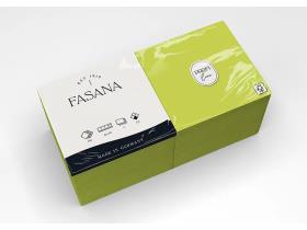 SERVIETTEN FASANA  40 x 40 cm, 3-lagig, 1/4 Falz, limegr&uuml;n