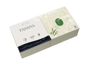 ZELLTUCHSERVIETTE MIT GRASANTEIL  33 x 33 cm, 1/4 Falz, natur