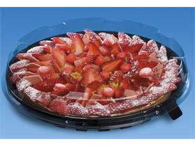 KUCHEN- UND TORTENPLATTE HAUBE  rund &Oslash; 215 mm - H&ouml;he 30 mm, transparent