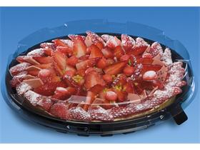 KUCHEN- UND TORTENPLATTE HAUBE  rund &Oslash; 215 mm - H&ouml;he 40 mm, transparent