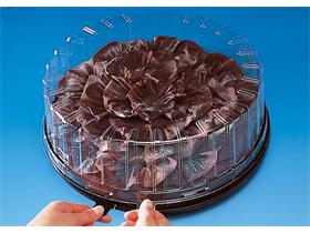 KUCHEN- UND TORTENPLATTE HAUBE  rund &Oslash; 215 mm - H&ouml;he 80 mm, transparent