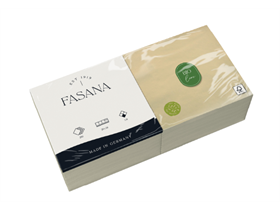 ZELLTUCHSERVIETTE UNGEBLEICHT  24 x 24 cm, 1/4 Falz, naturbraun