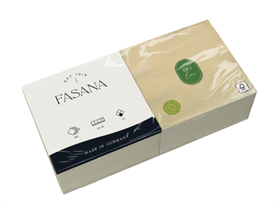 ZELLTUCHSERVIETTE UNGEBLEICHT  33 x 33 cm, 1/4 Falz, naturbraun