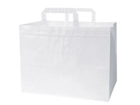 PAPIERTRAGETASCHEN TAKE-AWAY WEISS  320 + 200 x 230 mm, weiss, unbedruckt