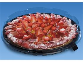 KUCHEN- UND TORTENPLATTE HAUBE  rund &Oslash; 240 mm - H&ouml;he 30 mm, transparent