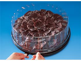 KUCHEN- UND TORTENPLATTE HAUBE  rund &Oslash; 240 mm - H&ouml;he 80 mm, transparent