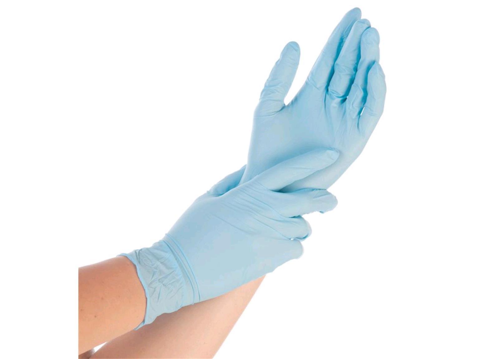HANDSCHUHE NITRIL  Grösse L, SAFE FIT, puderfrei, blau