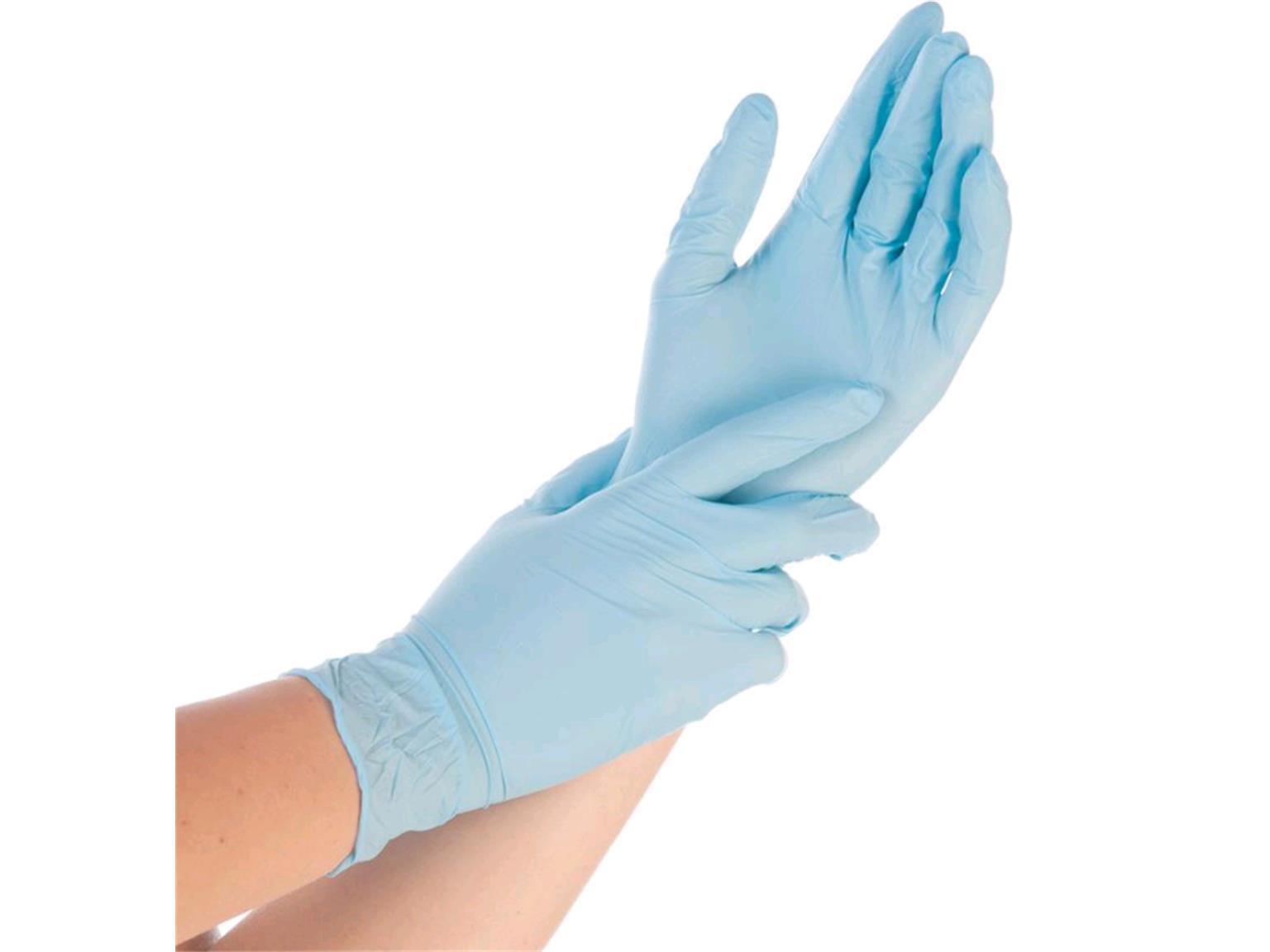 HANDSCHUHE NITRIL  Grösse M, SAFE FIT, puderfrei, blau