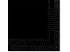 SERVIETTEN FATO  33 x 33 cm, 2-lagig, 1/4 Falz, schwarz