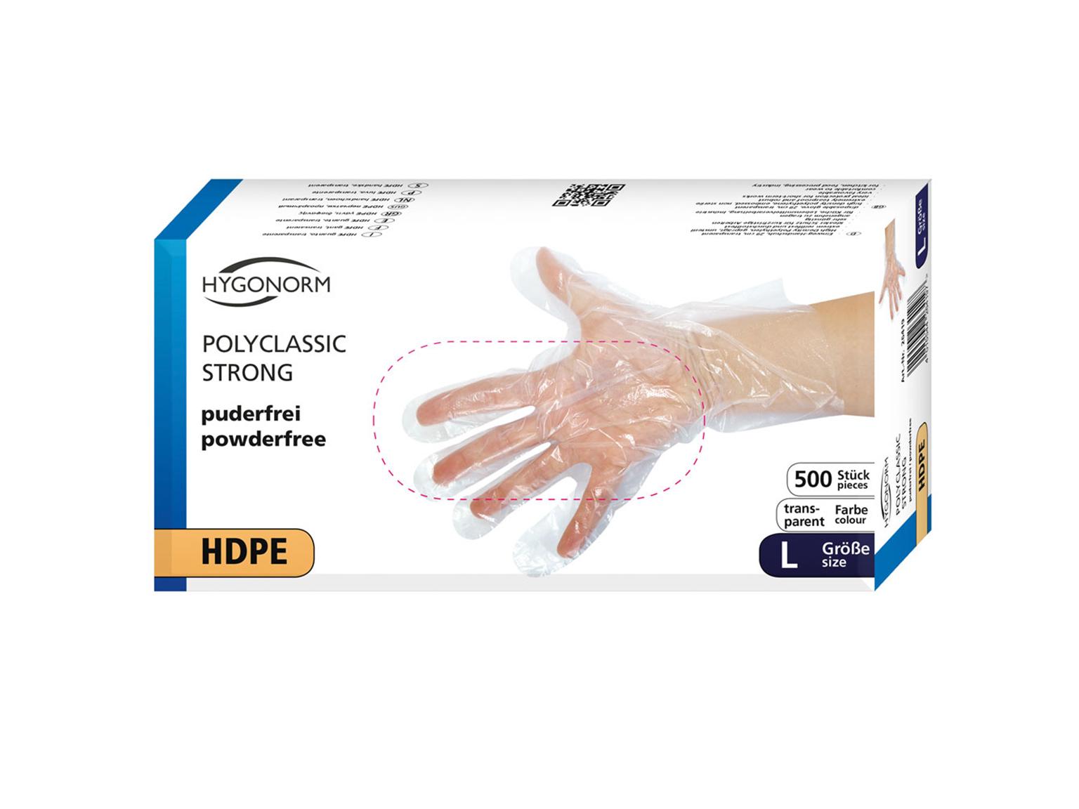 HANDSCHUHE HDPE 500 Stck  HDPE-Handschuhe Polyclassic strong, L