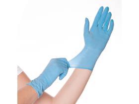 HANDSCHUHE LATEX  Gr&ouml;sse L, Allfood SKIN, gepudert, blau