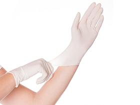 HANDSCHUHE LATEX  Gr&ouml;sse M, SKIN, gepudert, weiss