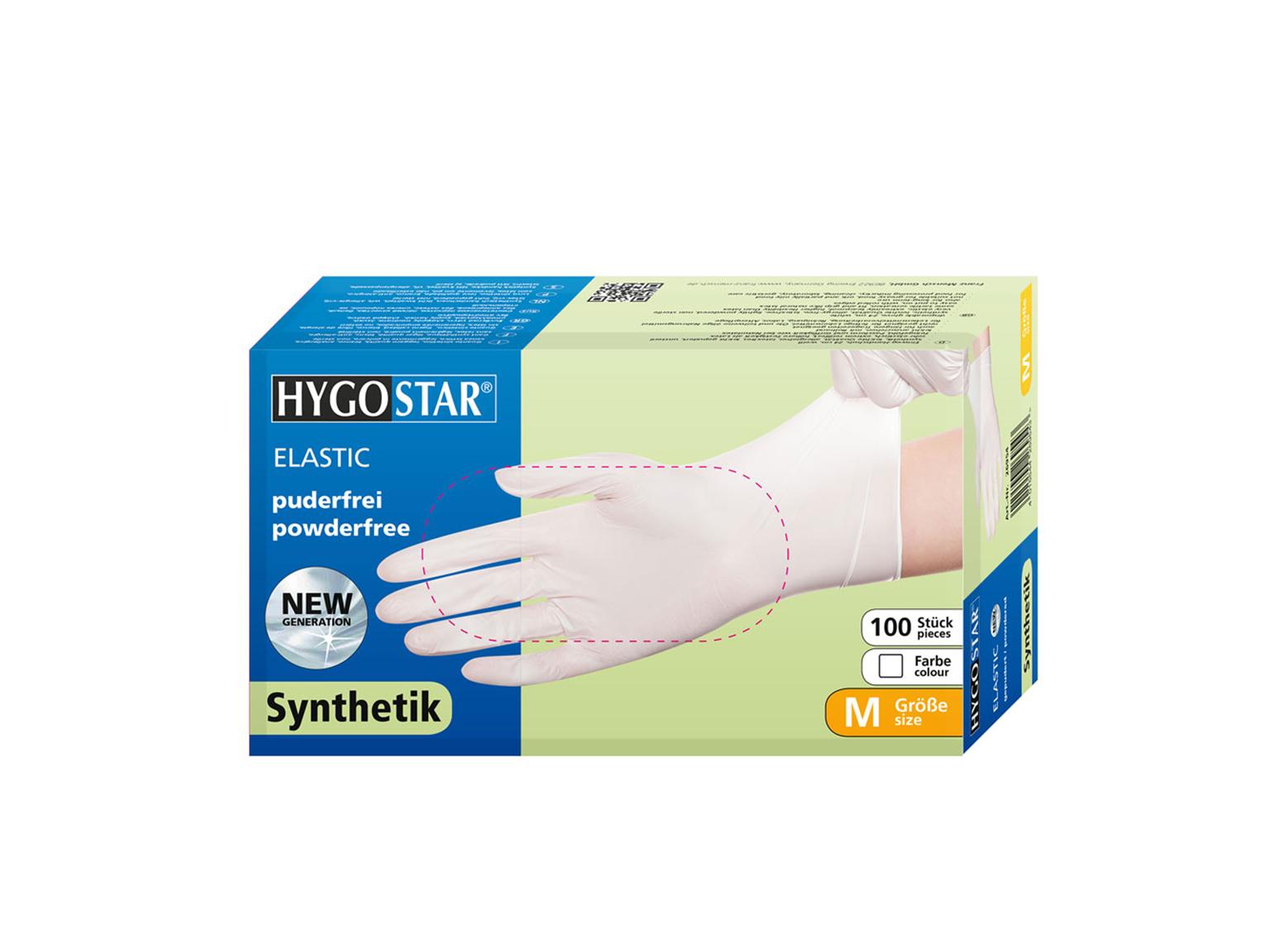 HANDSCHUHE SYNTHETIK  Elastic, Grösse S, weiss, puderfrei