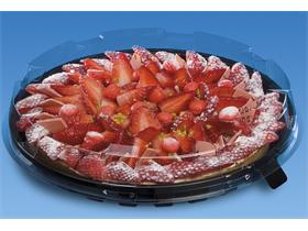 KUCHEN- UND TORTENPLATTE HAUBE  rund &Oslash; 255mm - H&ouml;he 30 mm, transparent